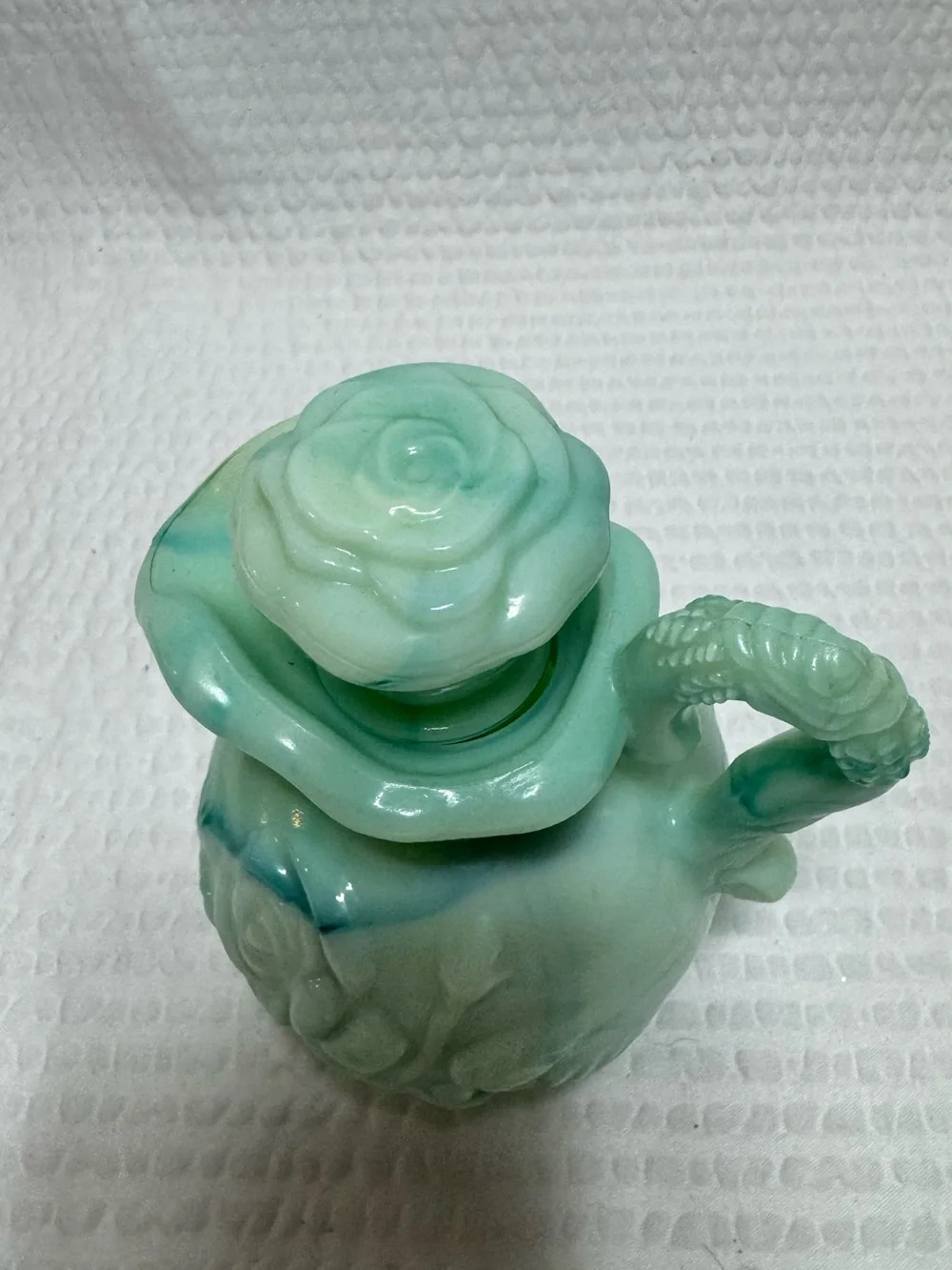 Vintage Mint Green Decorative Ceramic Pitcher Vase - oil